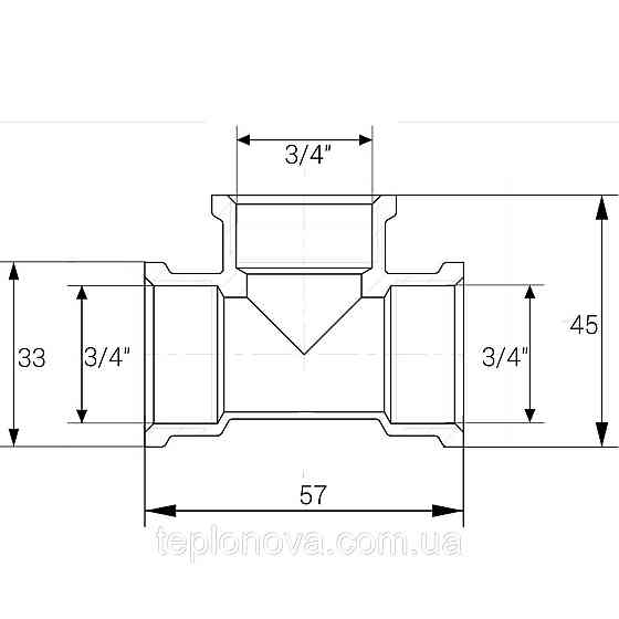 Трійник 3/4" ВВ нікельований NT441S OPTIMUM Чернівці