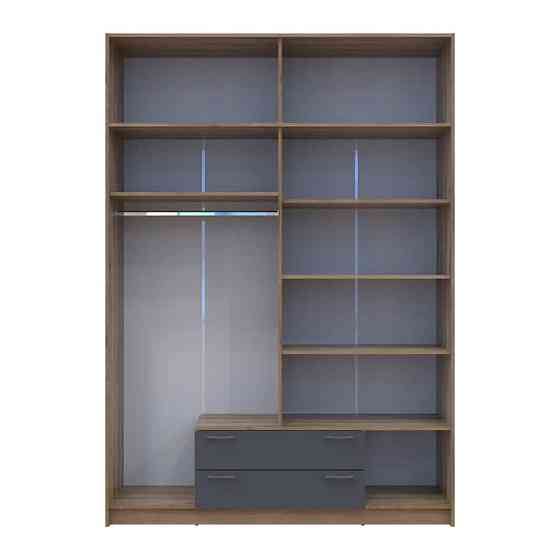 Шкаф для одежды Doros Ронди с антресолью и зеркалом Дуб Артизан/Графит 4ДСП 160х52х236 DRS-011677 (80737830) Львов