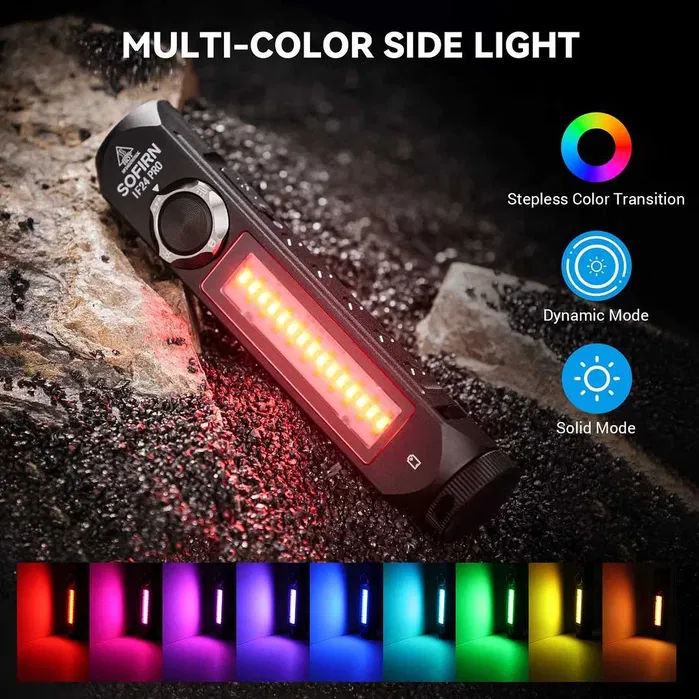 Фонарь ручной Sofirn IF24 Pro диод SFT40 5000K 1800лм RGB Magnet USB-C с аккумулятором 3000mAh (Черный) Киев - изображение 2