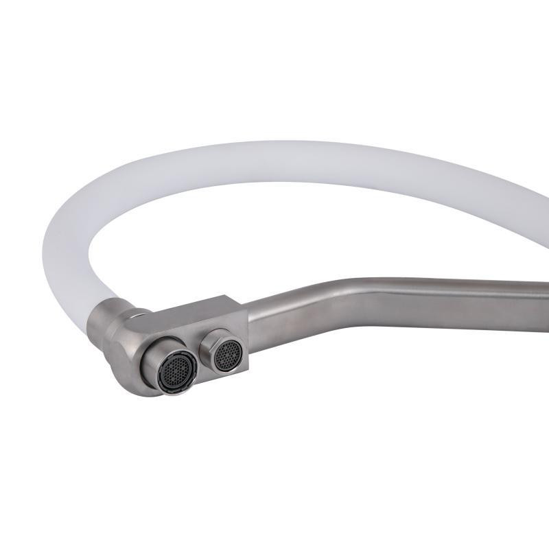 Змішувач для кухні Lidz Aria 020F3 з гнучким виливом та підключенням до фільтра LDARI020F3WNK39480 сатин/білий Київ - фото 5