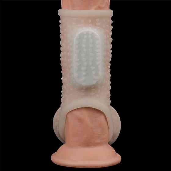 Насадка на член - Vibrating Drip Knights Ring With Scrotum Sleeve White Sex Aura Киев