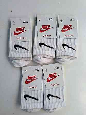 Дитячі високі якісні бавовняні шкарпетки білі в наборі по 5 штук Nike. Розмір 27-30 Київ