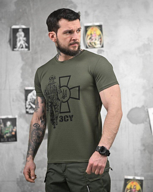 Тактична потоотводна футболка NECRON ЗСУ олива ДЛ6378 Одесса - изображение 2