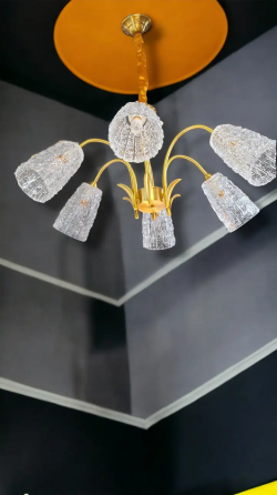 Светодиодная люстра Колокола 5016 (Золотая) на 6 плафонов Киев