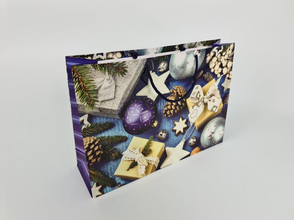 Бумажные пакеты большой горизонтальный 36/22/10  новоголний-06 (12 шт) Харьков - изображение 4