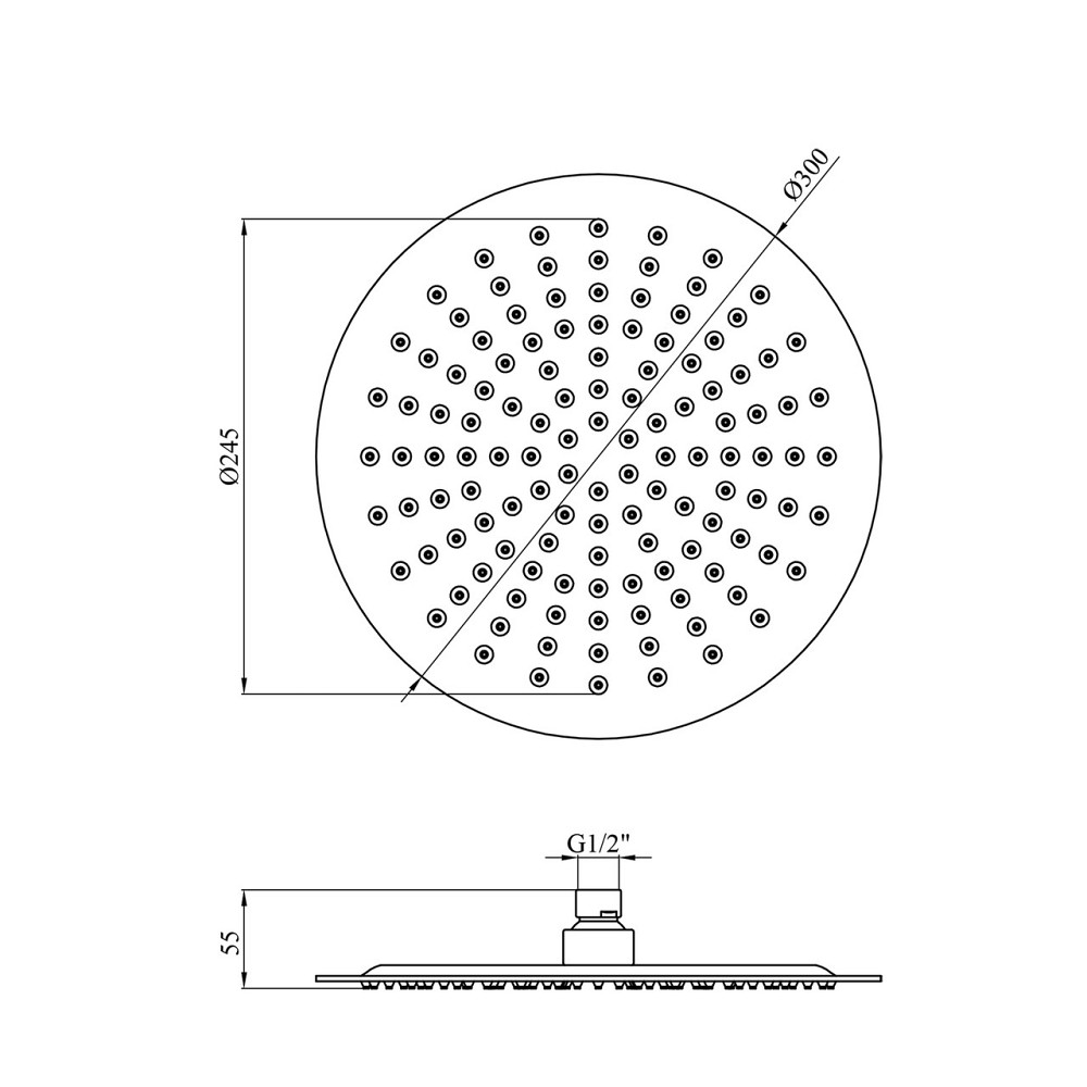 Лійка для верхнього душу Kroner KRP Edelstahl Klassisch - ESG703-300 сатин Київ - фото 2