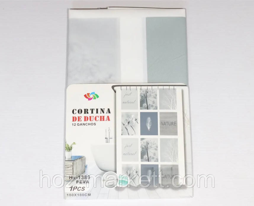 Штора в ванную силиконовая Эфиопия Перо шторка для ванной 180 х 180 см Харьков - изображение 1