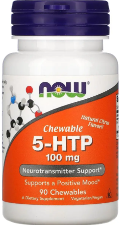 5-HTP (5-гідрокситриптофан) Now Foods 5-HTP 100 мг 90 жев таб цитрус Київ