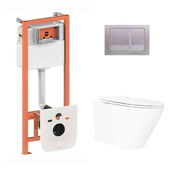 Готове рішення Qtap для ванної кімнати: підвісний унітаз Swan Ultra Quiet 520×360×320 + комплект інсталяції Nest 4 в 1 Київ