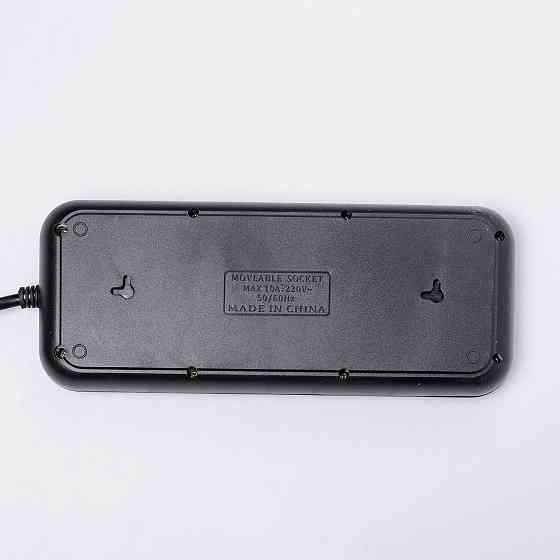 Сетевой фильтр 2.8 м удлинитель на 8 розеток с 3 USB 1 Type-C и кнопкой отключения F20U Черный HP-5-28 Киев