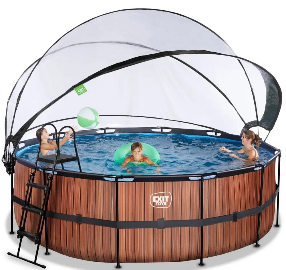 Бассейн EXIT с куполом 488х122 см (песочный фильтр) в цвете Wood Київ - фото 1