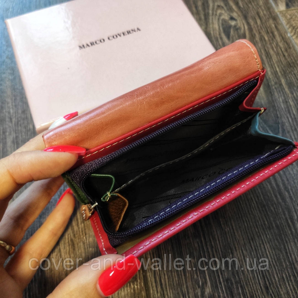 Маленький шкіряний жіночий гаманець пудрового кольору Marco Coverna MC 2-2068 Київ - фото 7