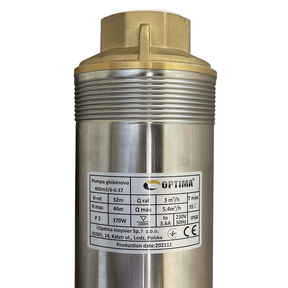Насос свердловинний з підв. стійк. до піску OPTIMA  4SDm3/ 6 0.37 кВт 44м + пульт+кабель 1.5м NEW Тернопіль - фото 2