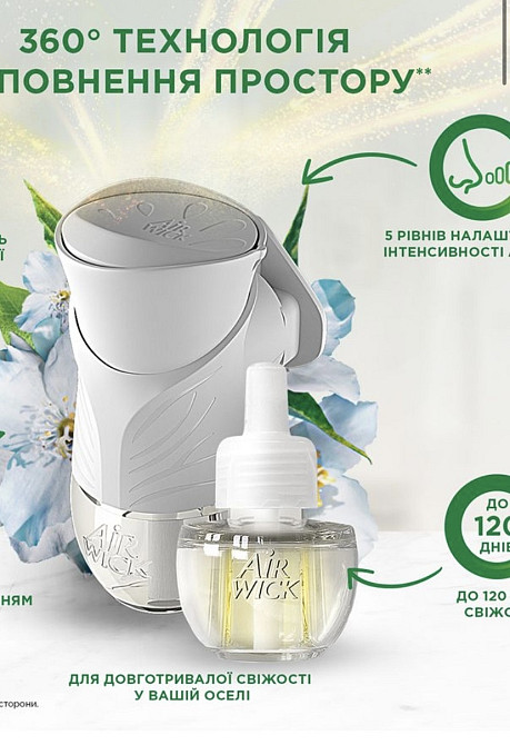 Змінний флакон до електричного ароматизатора повітря Air Wick Ранкова свіжість, 19 мл Виноградів - фото 4