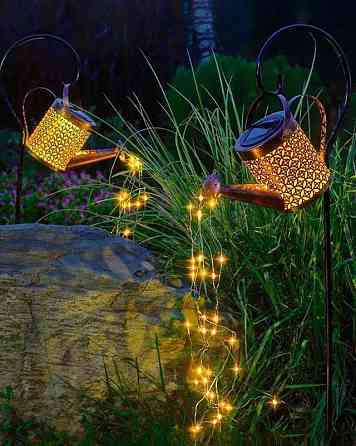 Лейка на солнечной батарее декоративный LED с эффектом капель разноцветный. Одесса