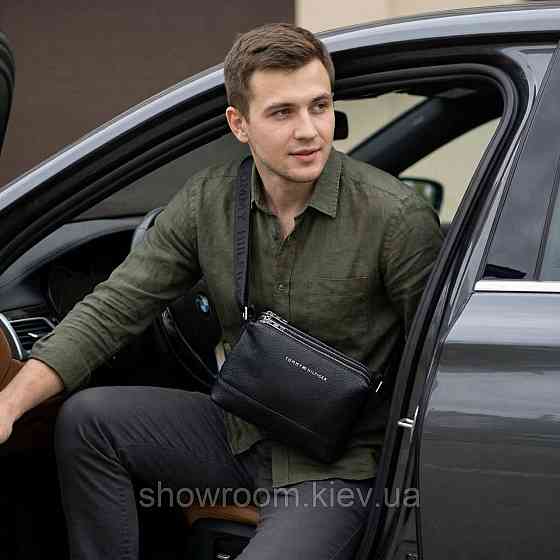 Кожаная брендовая сумка на три отделения ТН (0614) Киев