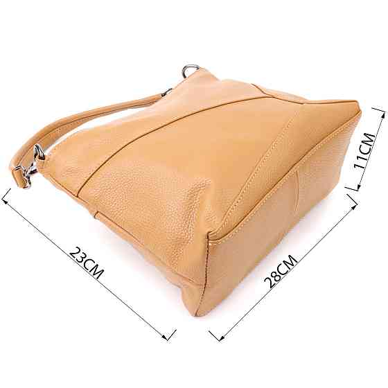 Женская сумка на два отделения из натуральной кожи Vintage 23015 Светло-коричневый Киев