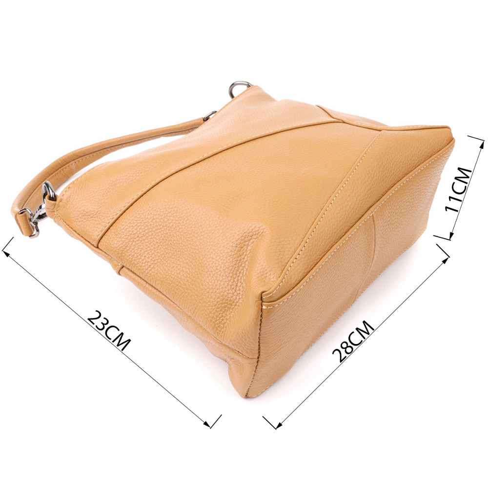 Жіноча сумка на два відділення з натуральної шкіри Vintage 23015 Світло-коричневий Київ - фото 3