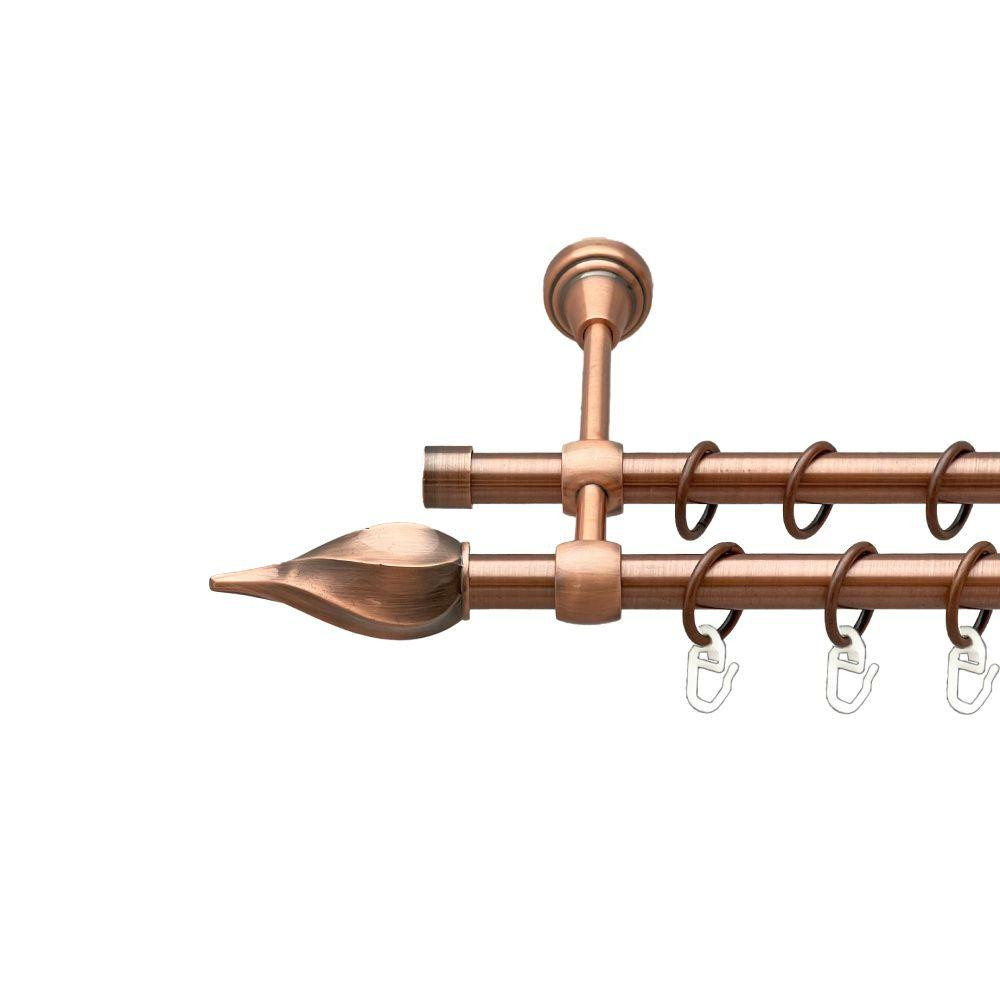 Карниз Orvit Твісто металевий дворядний литий гладка труба кільце металеве Мідь 16\16 мм 300 см (00-00019712) Львов - изображение 1