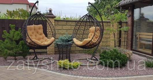 Комплект меблів крісло-кокон з подушкою та журнальний столик Київ - фото 1