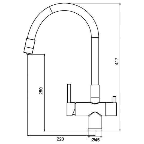 Кухонний змішувач з силік. виливом і вих. для питної води KOER KB-72002-01 (KR3383) Київ