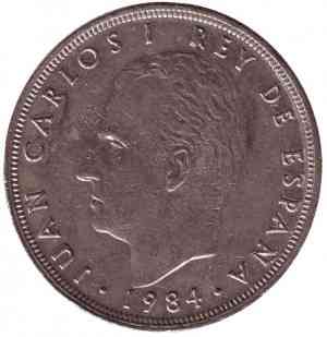 Хуан Карлос I. Монета 25 песет. 1975,82,83,84 год, Испания. (Г) Полтава