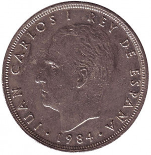 Хуан Карлос I. Монета 25 песет. 1975,82,83,84 рік, Іспанія. (Г) Полтава - фото 1