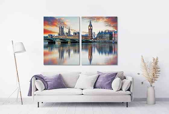 Модульная картина в гостиную / спальню   Лондон  TLV-2_100 120х170  см Киев