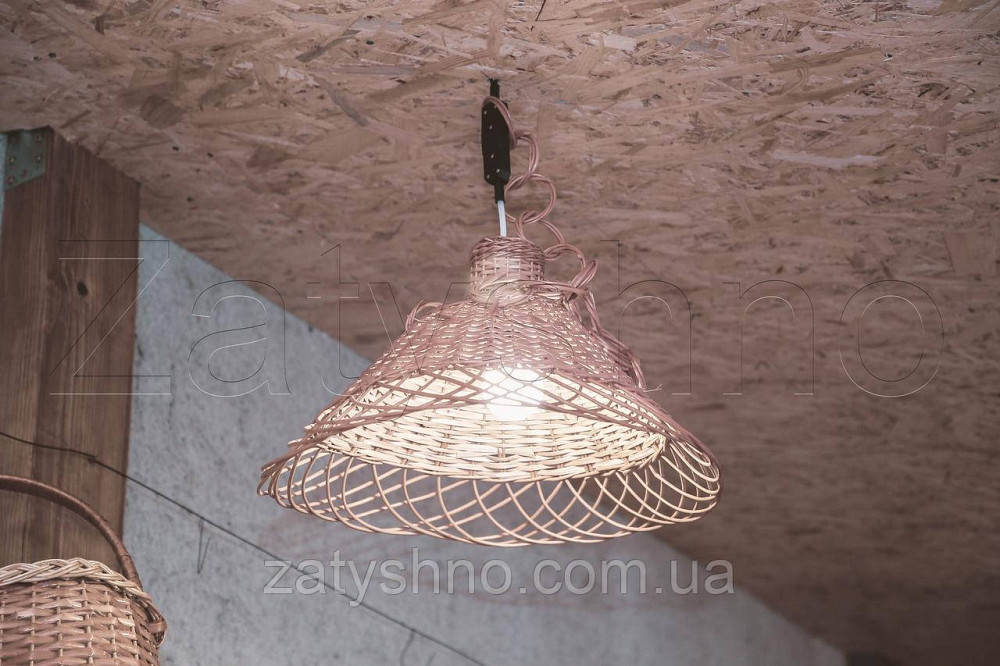 Свелильник плетеный ручной работы | люстры плетеные из лозы  | торшеры абажуры бра Киев - изображение 1