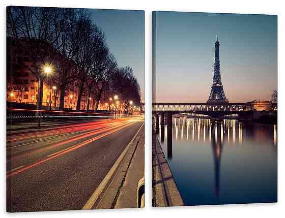 Модульная картина в гостиную / спальню  Франція Париж TLV-2_036 90x132  см Киев