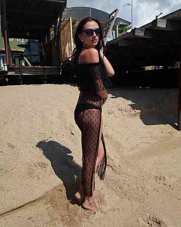 Накидка пляжна прозора в зірочки чорний Київ