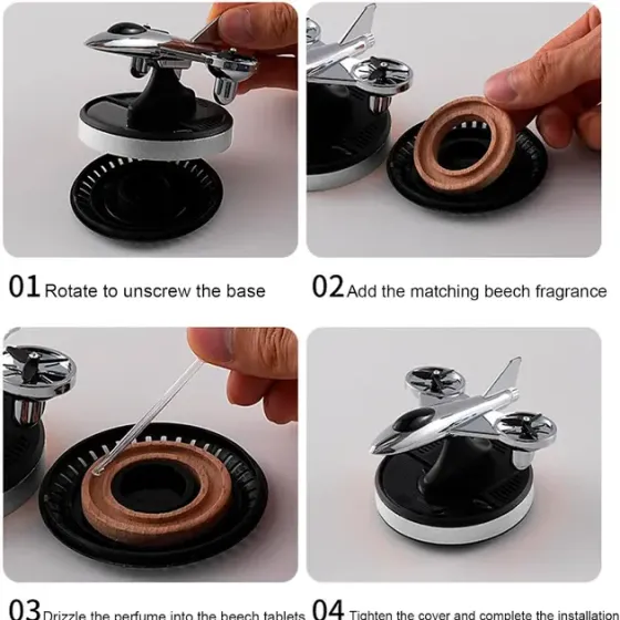 Ароматизатор на солнечных батареях в машину Самолет истребитель с турбинами Коломыя