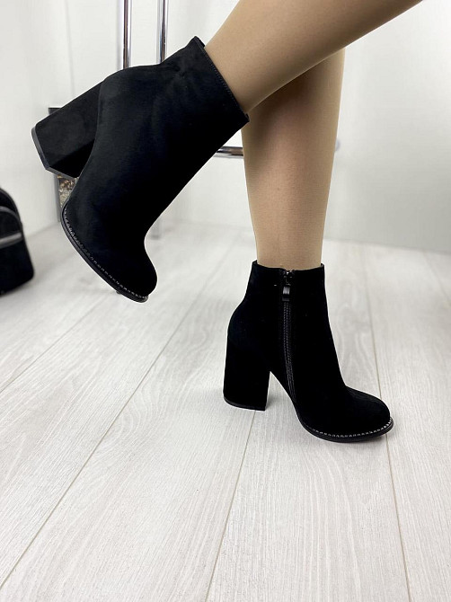 SANTINI Черевики жіночі SANTINI чорні замша натуральна висота 11см каблук 10см розмір 35-39 (95 Коломыя - изображение 7