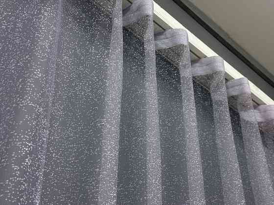 Тюль жаккард с вышивкой, цвет серый 1458т Киев