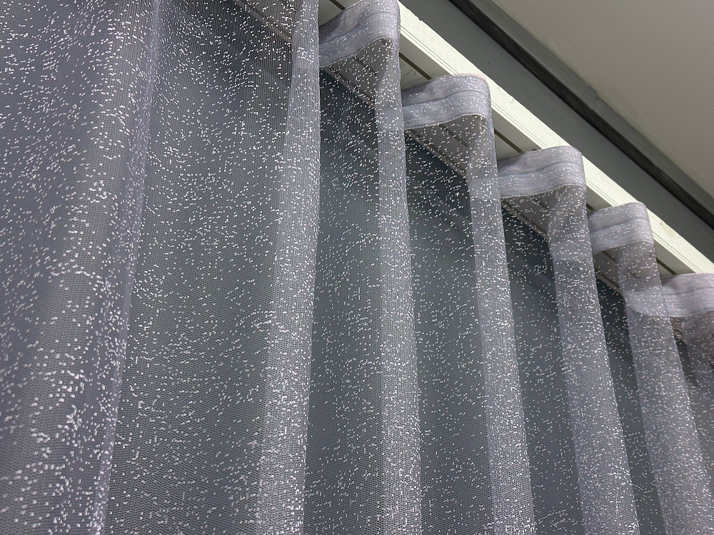 Тюль жаккард с вышивкой, цвет серый 1458т Киев - изображение 5