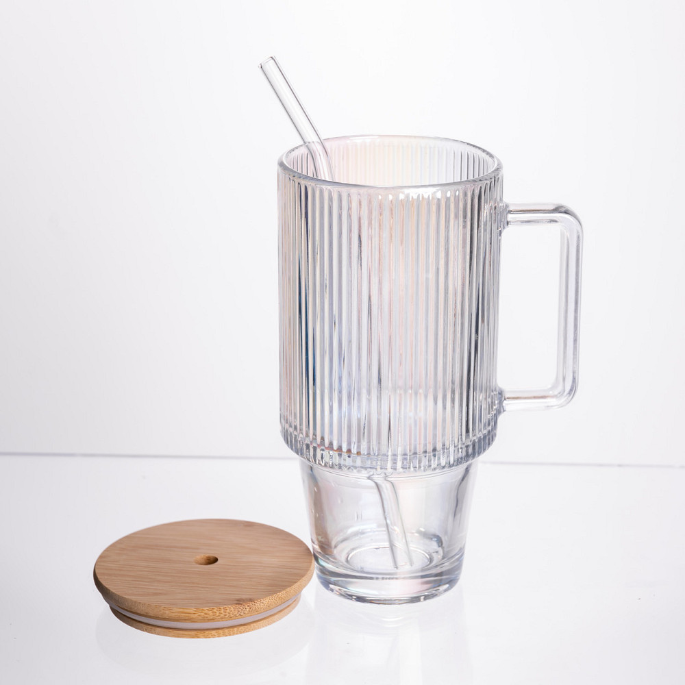 Yiwu Кружка скляна з кришкою і трубочкою 750 (мл) HP-19-49 Коломия - фото 3