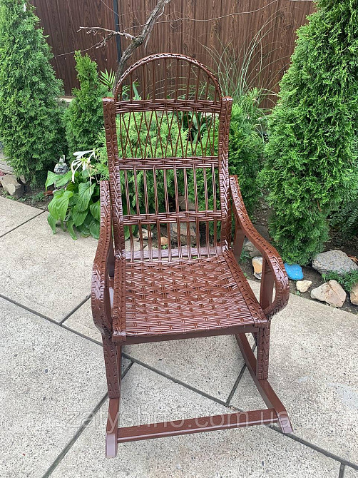 Кресло-качалка плетеное, крашенное Киев - изображение 8