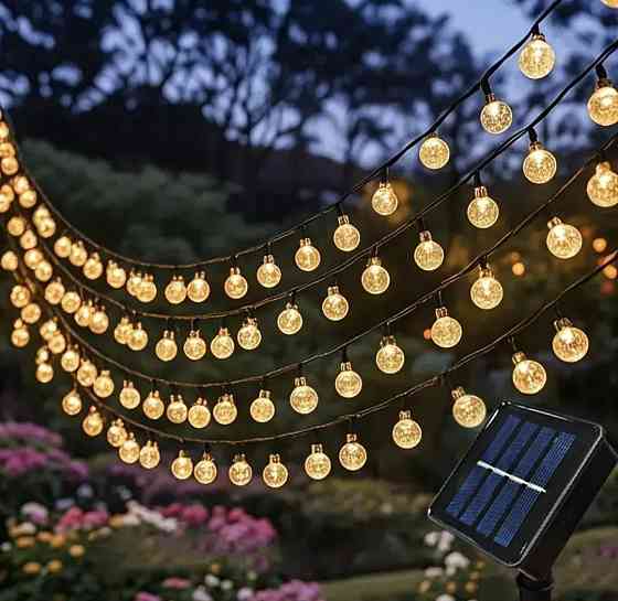 Вулична гірлянда на сонячній батареї з датчиком день/ніч 12 см 100 LED Смела