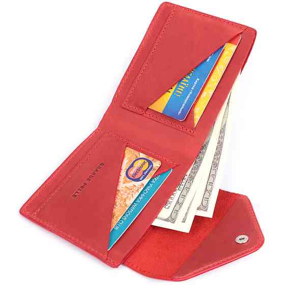 Жіночий гаманець із матової натуральної шкіри GRANDE PELLE 16804 Червоний Київ