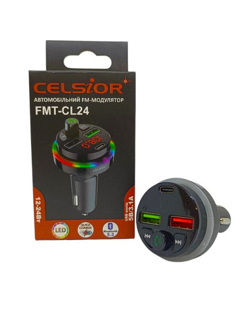 FM-Трансмітер CELSIOR FMT-CL24 12-24V, 3.1A Bluetooth Винница - изображение 1