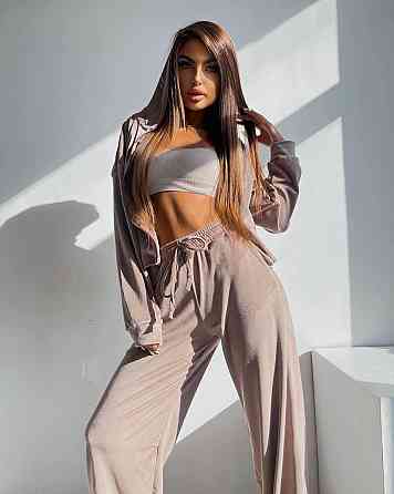 Женский повседневный стильный костюм велюр плюш Мокко, 42/44 Одесса