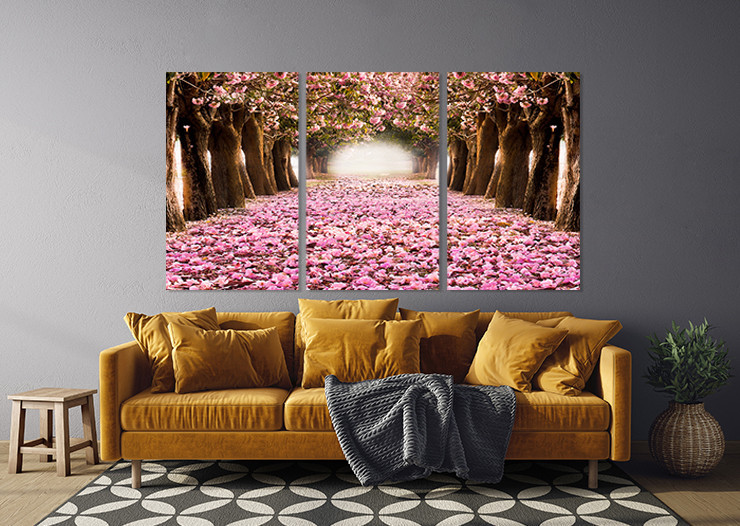 Модульная картина в гостиную / спальню  Сакура       ART-308_3A 70х130 см Киев - изображение 3