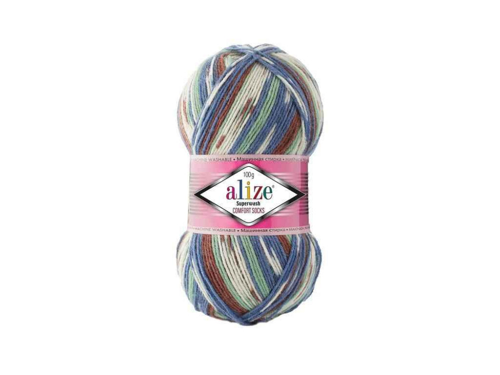 Пряжа Superwash Comfort арт.7653 5шт/уп меланж 25% полиамид 75% шерсть 100г 420м ТМ ALIZE Киев - изображение 1