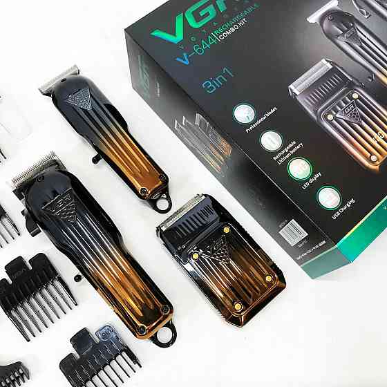 Комплект VGR 3 в 1 V-644 акумуляторна машинка для стрижки, триммер та MW-369 електробритва шейвер Київ