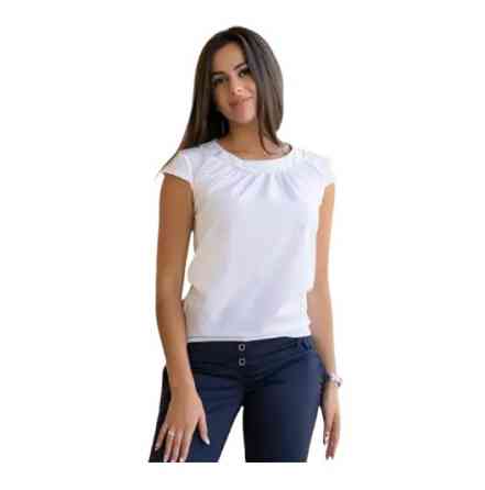 Жіноча блузка з коротким рукавом 42 білий Київ