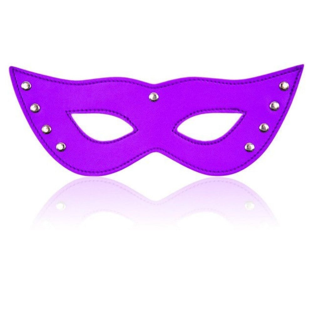 Маска с заклепками из кожзама DS Fetish EYE MASK фиолетовая Sex Aura Киев - изображение 1