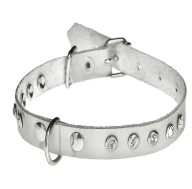 Нашийник 1414 15мм "Елегант" прикрашений стразами Білий Вінниця - фото 1