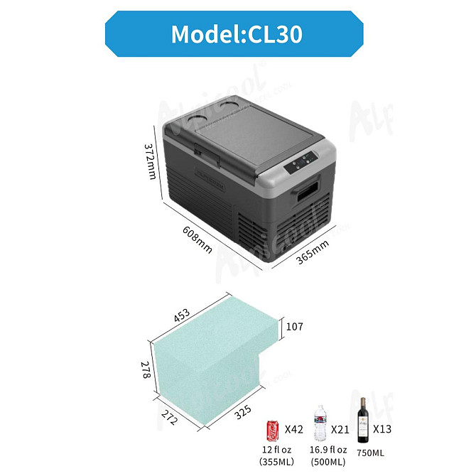 Компрессорный автохолодильник Alpicool CL30G (29 литров, LG Compressor). До -20℃, (12, 24, 220 вольт Дніпро - фото 7