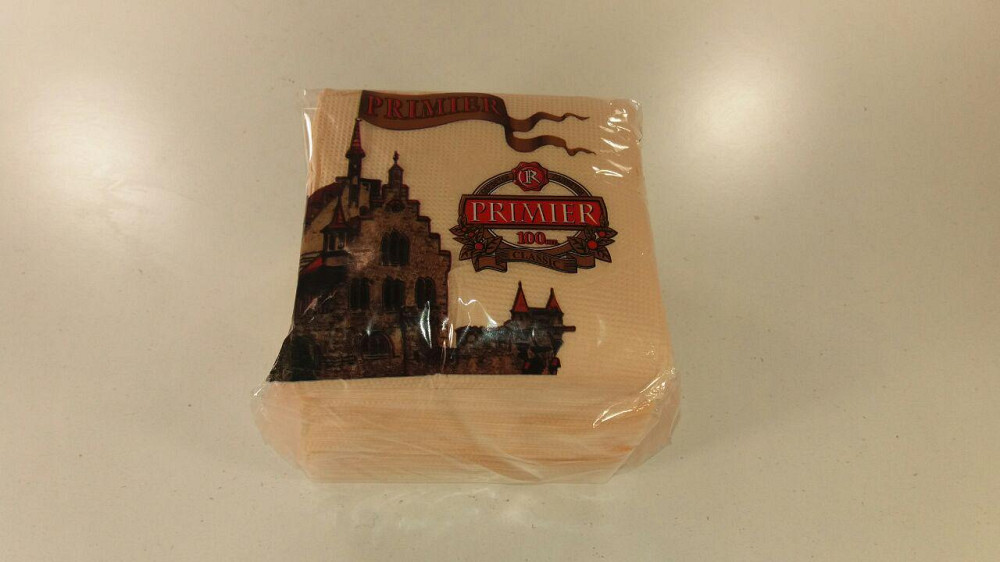 Салфетка белая 100лист Премьер  Абрикос (10 пачка) Харьков - изображение 1