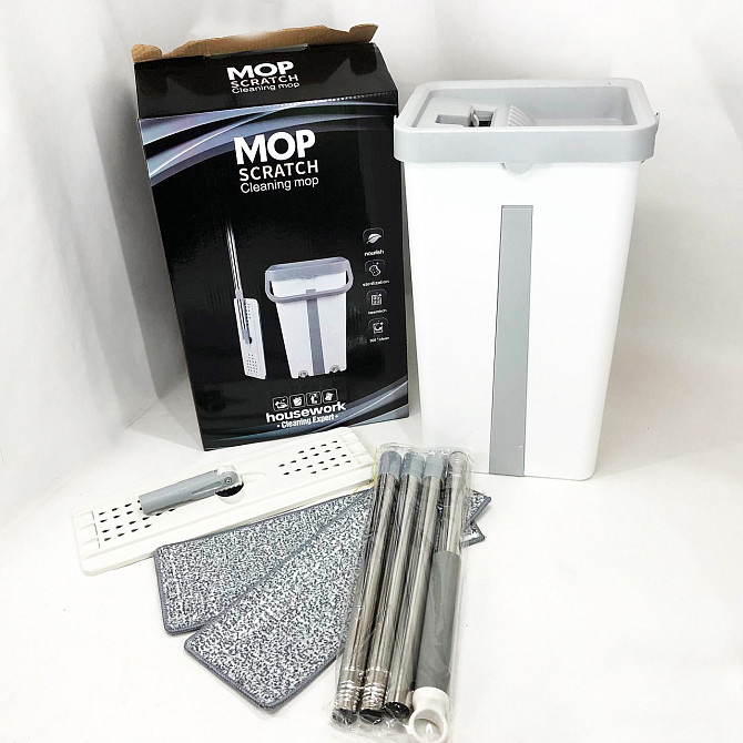 Швабра з віджимом і складним відром Scratch Cleaning Easy Mop Стрічка з відром віджимом TO-14 Львів - фото 10